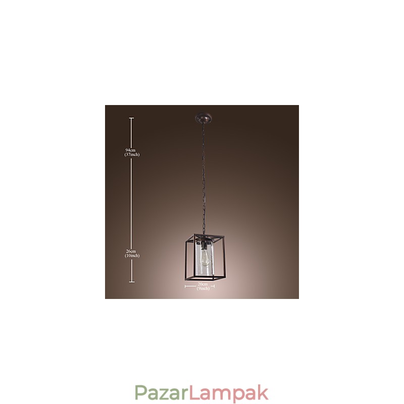Hagyományos klasszikus vintage lámpás mini stílusú galvanizált függőlámpa étkező