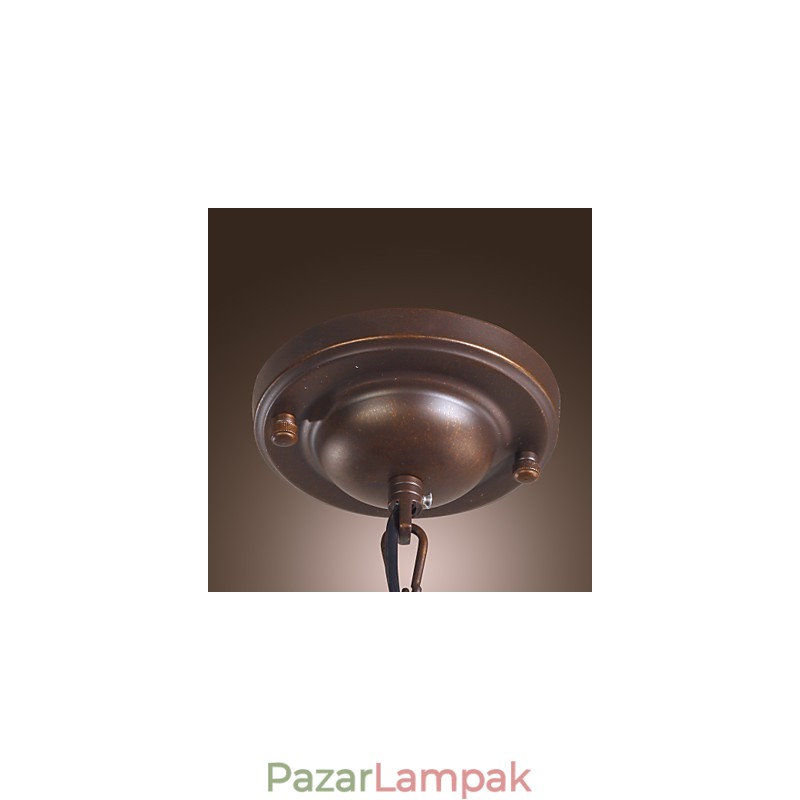 Hagyományos klasszikus vintage lámpás mini stílusú galvanizált függőlámpa étkező