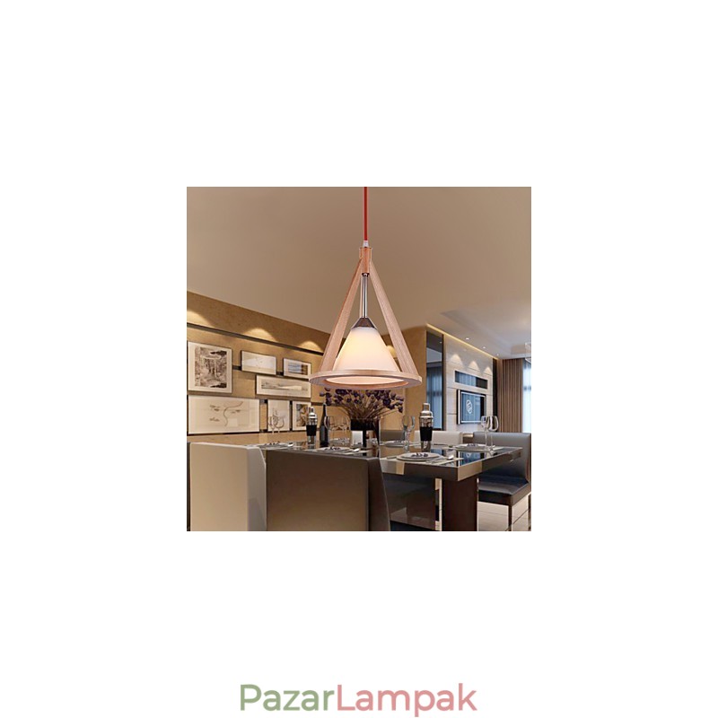 Designer stílusú fa csillár lámpa Elegáns, modern stílusú csillár