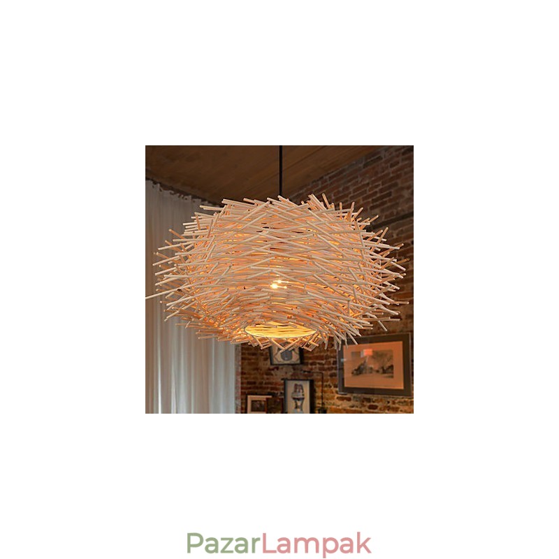 Csillár mini stílusú lámpás fa bambusz