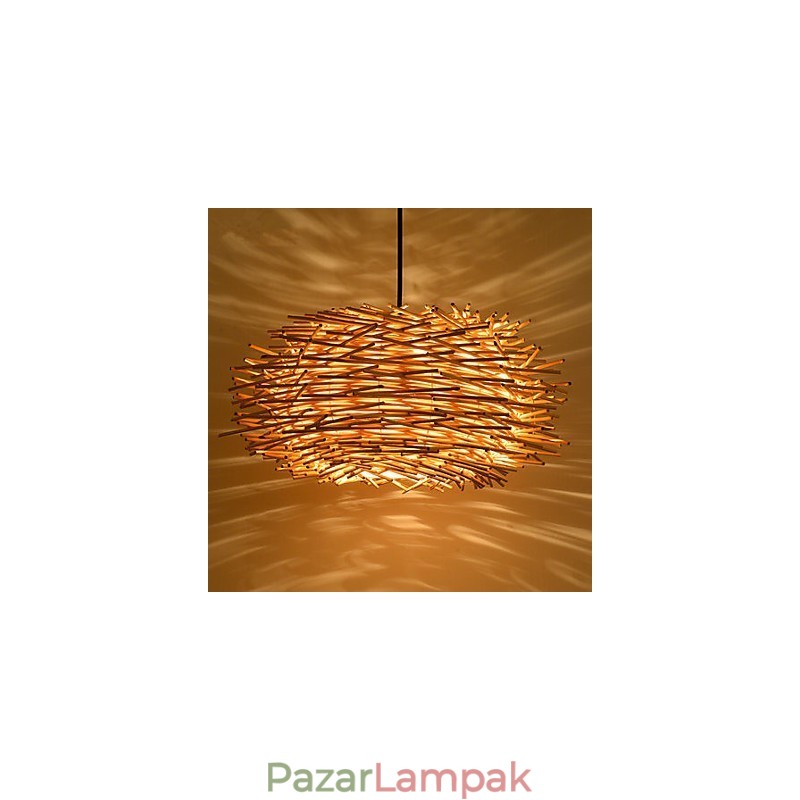 Csillár mini stílusú lámpás fa bambusz
