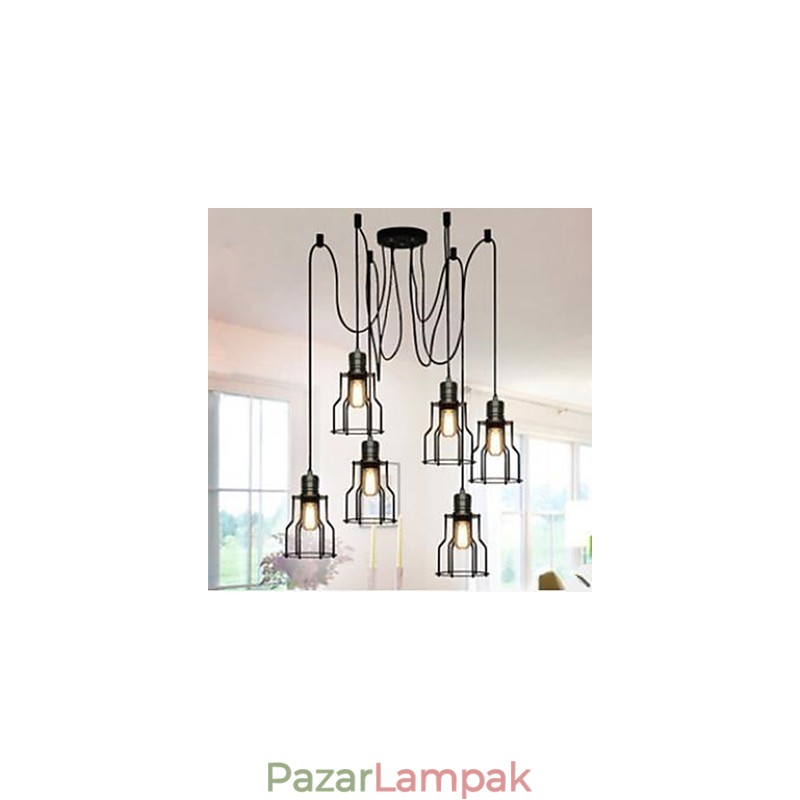 Amerikai vidéki ipari egyéniség Kreatív Ülő Hat kisméretű főzőlapfejes lámpa