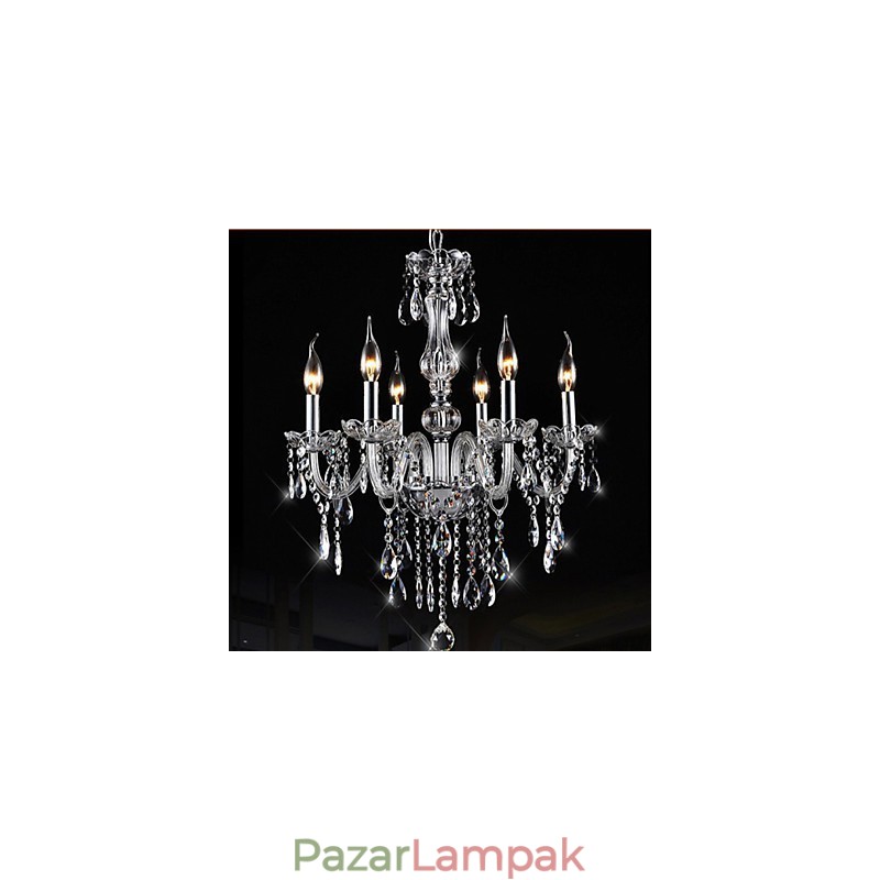 6 Arms Vintage luxus világítás K9 kristálycsillár mennyezeti függőlámpa