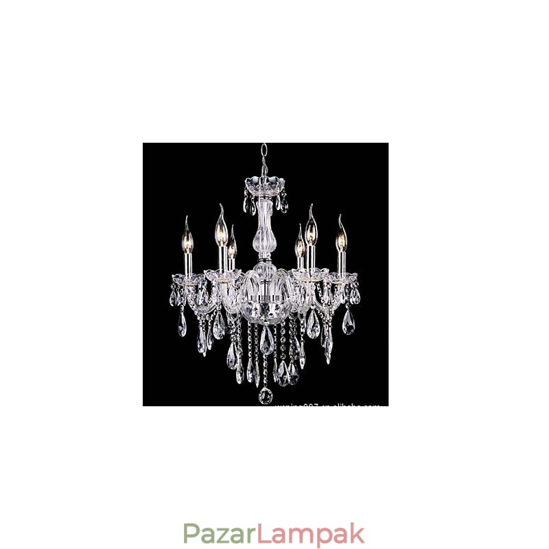 6 Arms Vintage luxus világítás K9 kristálycsillár mennyezeti függőlámpa