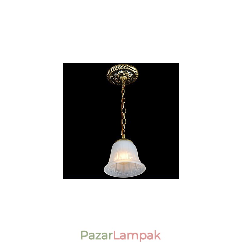 Bronz függő fénymintás üvegárnyékoló európai retro klasszikus