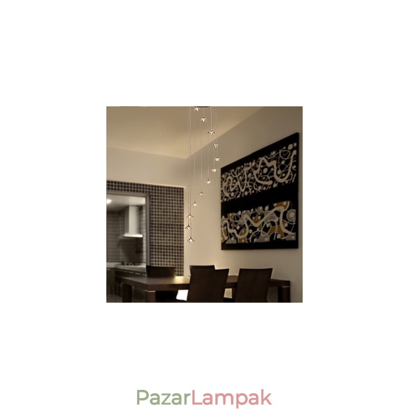 Modern, modern kristály mini stílusú krómozott fém függőlámpa