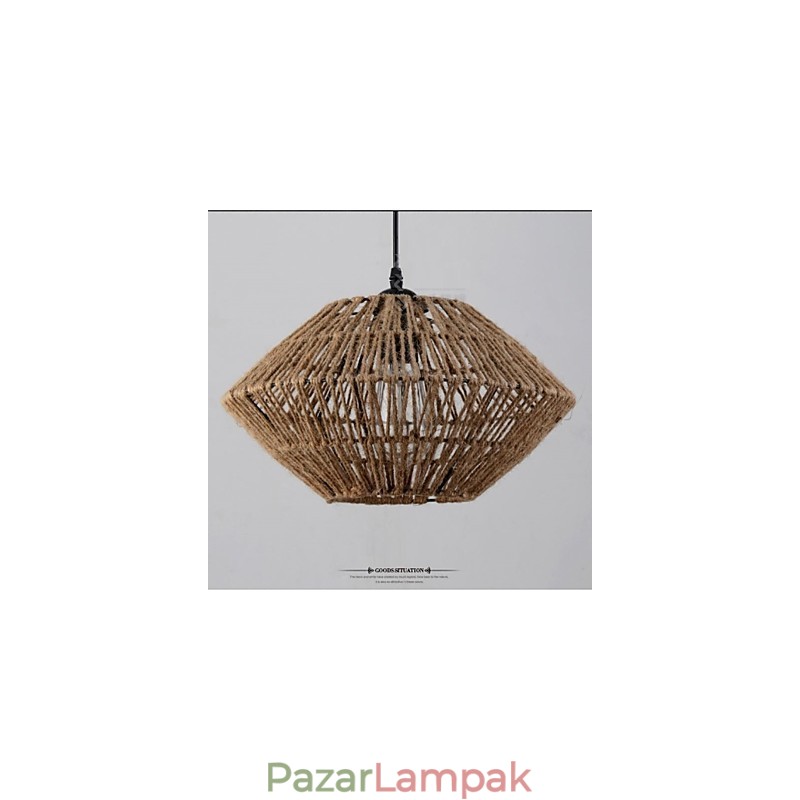 Vintage kötéllel készült függőlámpa egy fénnyel