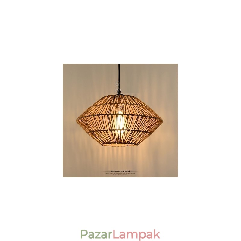 Vintage kötéllel készült függőlámpa egy fénnyel
