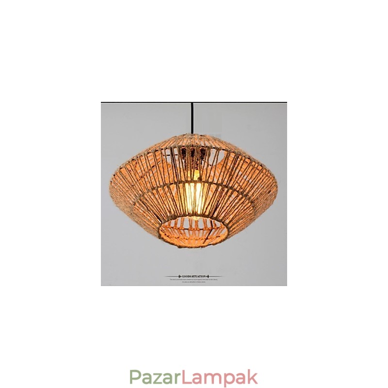 Vintage kötéllel készült függőlámpa egy fénnyel