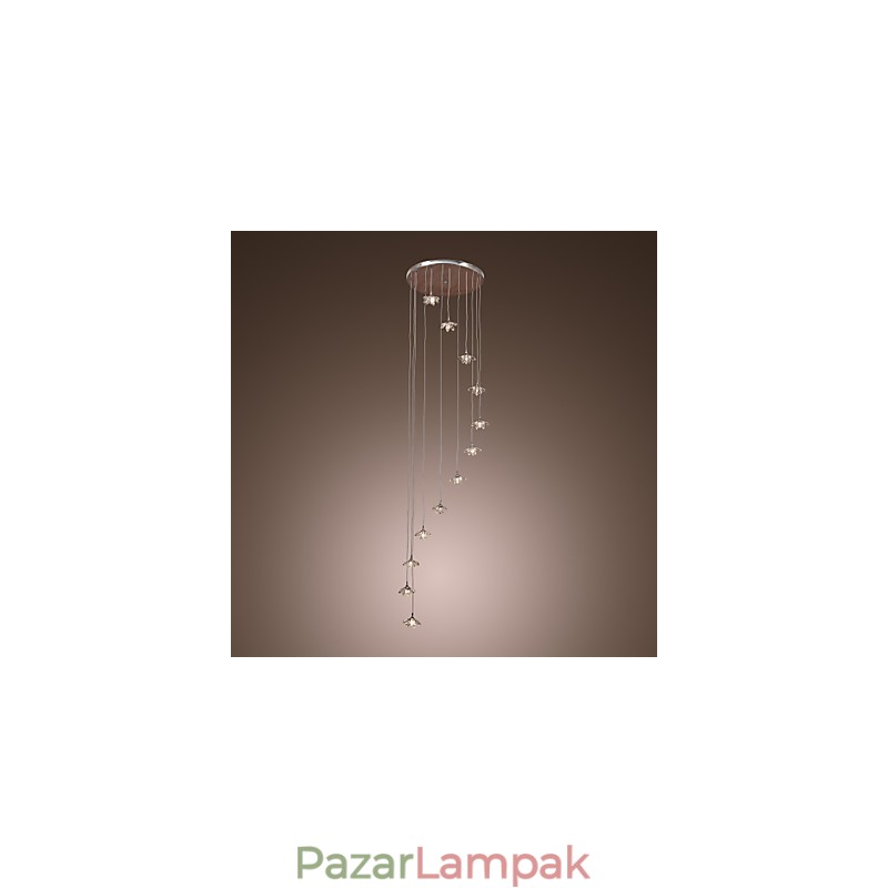 Modern, modern kristály mini stílusú krómozott fém függőlámpa