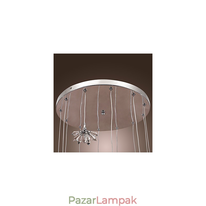 Modern, modern kristály mini stílusú krómozott fém függőlámpa