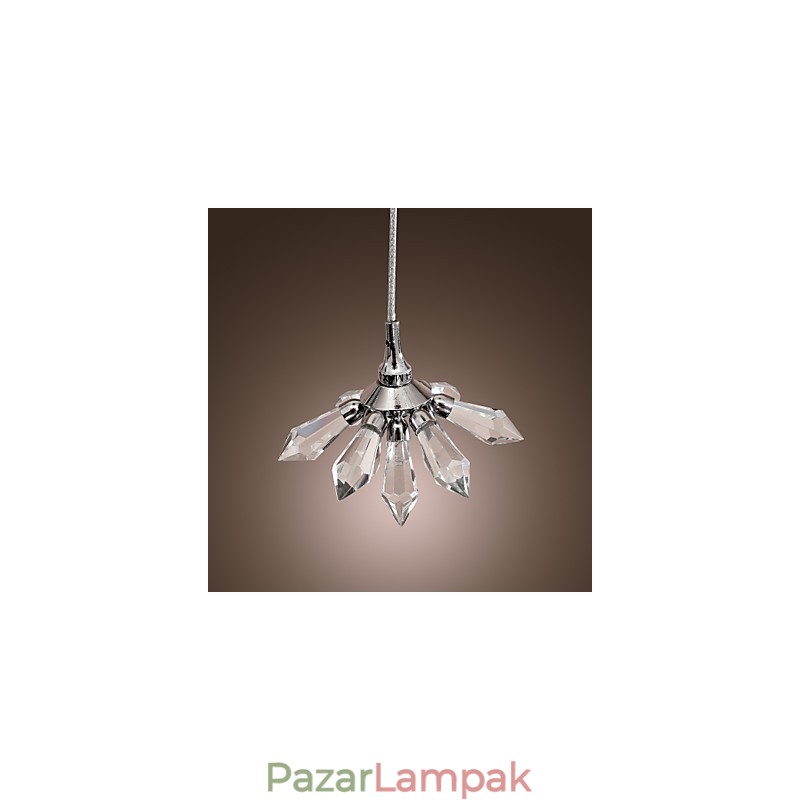 Modern, modern kristály mini stílusú krómozott fém függőlámpa