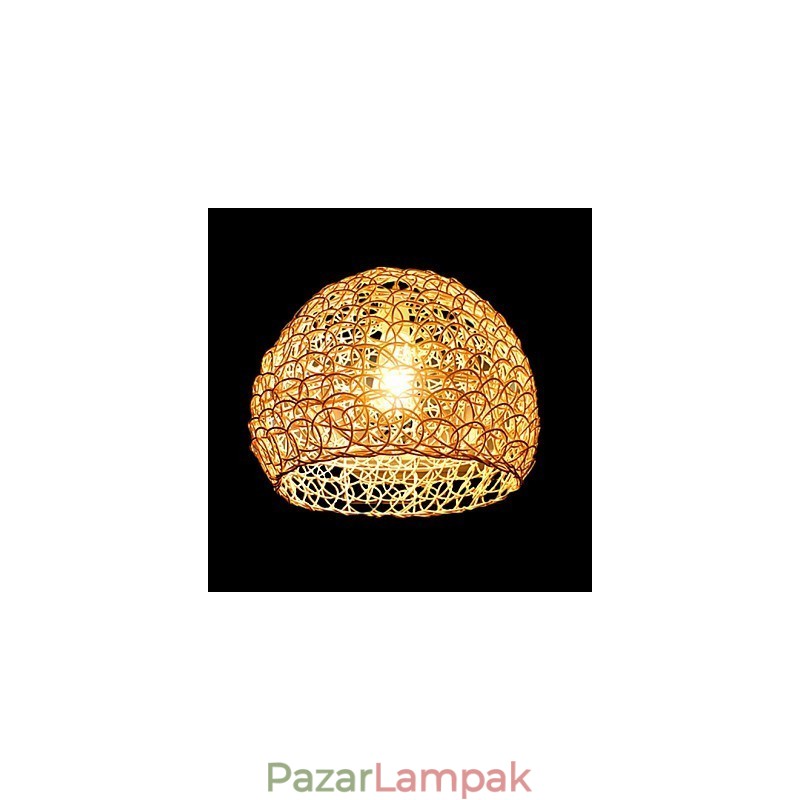 Modern vidéki Cany Art szőtt rattan egyfejű csepplámpás lámpa