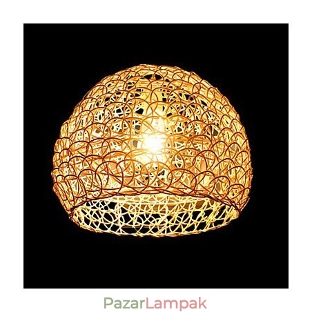 Modern vidéki Cany Art szőtt rattan egyfejű csepplámpás lámpa