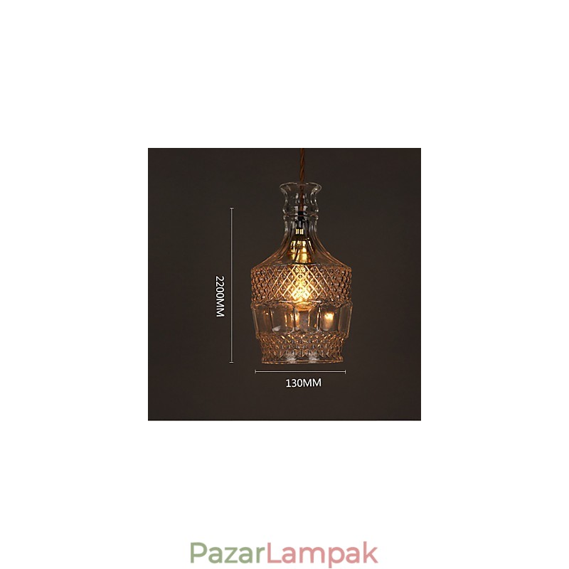 Romantikus palack kreatív faragott művészeti üvegcsillár fényű függőlámpa