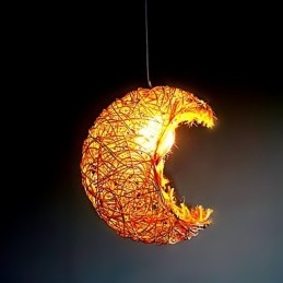 Modern vidéki Cany Art szőtt rattan egyfejű csepplámpa