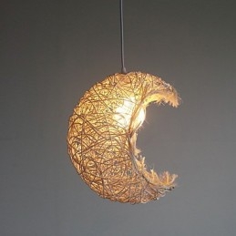 Modern vidéki Cany Art szőtt rattan egyfejű csepplámpa