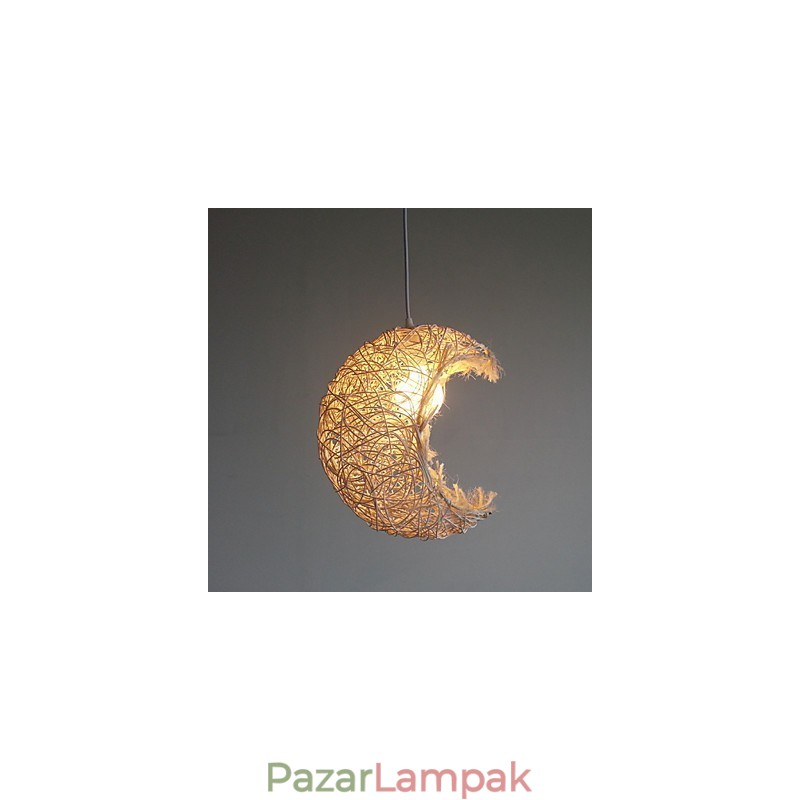 Modern vidéki Cany Art szőtt rattan egyfejű csepplámpa