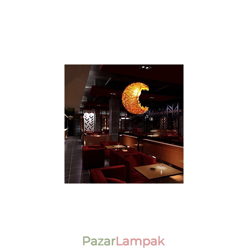 Modern vidéki Cany Art szőtt rattan egyfejű csepplámpa