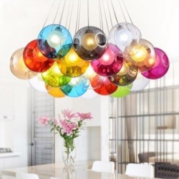 Creative The Nordic Color Restoring Ancient Ways Goldfish Bowl Glass Creative Droplight Lámpa Light (Ha több üveggolyót rendel, akkor egy függő függeszt szállítjuk) (Kérjük, válassza ki az üveggolyó mennyiségét és színét lent)