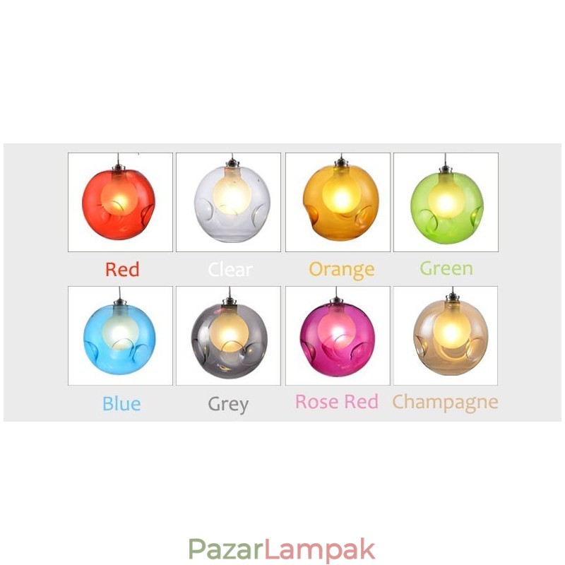 Creative The Nordic Color Restoring Ancient Ways Goldfish Bowl Glass Creative Droplight Lámpa Light (Ha több üveggolyót rendel, akkor egy függő függeszt szállítjuk) (Kérjük, válassza ki az üveggolyó mennyiségét és színét lent)