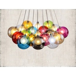 Creative The Nordic Color Restoring Ancient Ways Goldfish Bowl Glass Creative Droplight Lámpa Light (Ha több üveggolyót rendel, akkor egy függő függeszt szállítjuk) (Kérjük, válassza ki az üveggolyó mennyiségét és színét lent)