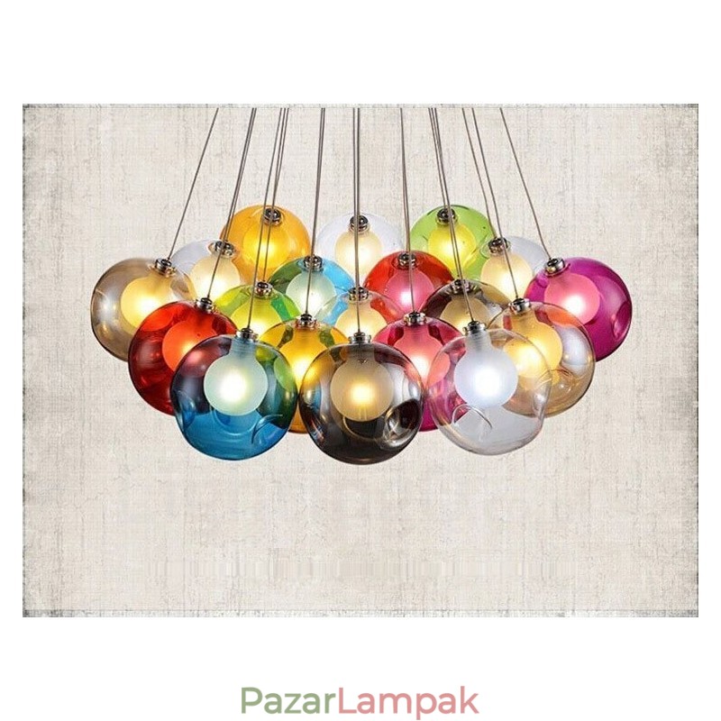Creative The Nordic Color Restoring Ancient Ways Goldfish Bowl Glass Creative Droplight Lámpa Light (Ha több üveggolyót rendel, akkor egy függő függeszt szállítjuk) (Kérjük, válassza ki az üveggolyó mennyiségét és színét lent)