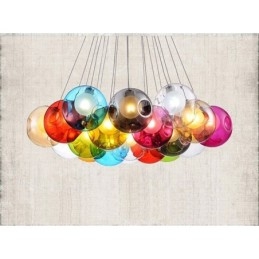Creative The Nordic Color Restoring Ancient Ways Goldfish Bowl Glass Creative Droplight Lámpa Light (Ha több üveggolyót rendel, akkor egy függő függeszt szállítjuk) (Kérjük, válassza ki az üveggolyó mennyiségét és színét lent)