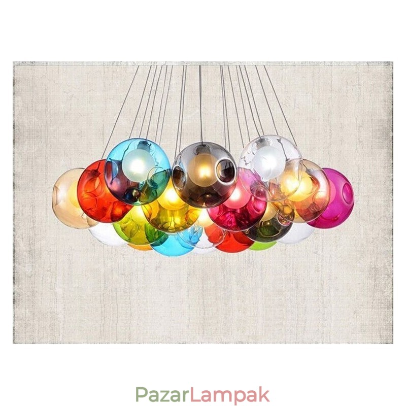 Creative The Nordic Color Restoring Ancient Ways Goldfish Bowl Glass Creative Droplight Lámpa Light (Ha több üveggolyót rendel, akkor egy függő függeszt szállítjuk) (Kérjük, válassza ki az üveggolyó mennyiségét és színét lent)