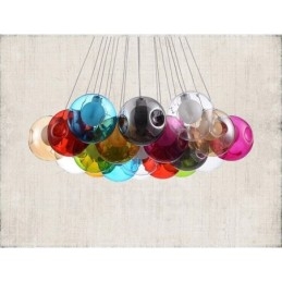 Creative The Nordic Color Restoring Ancient Ways Goldfish Bowl Glass Creative Droplight Lámpa Light (Ha több üveggolyót rendel, akkor egy függő függeszt szállítjuk) (Kérjük, válassza ki az üveggolyó mennyiségét és színét lent)
