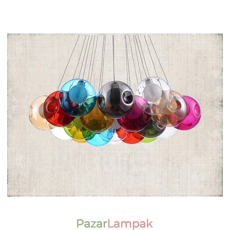 Creative The Nordic Color Restoring Ancient Ways Goldfish Bowl Glass Creative Droplight Lámpa Light (Ha több üveggolyót rendel, akkor egy függő függeszt szállítjuk) (Kérjük, válassza ki az üveggolyó mennyiségét és színét lent)