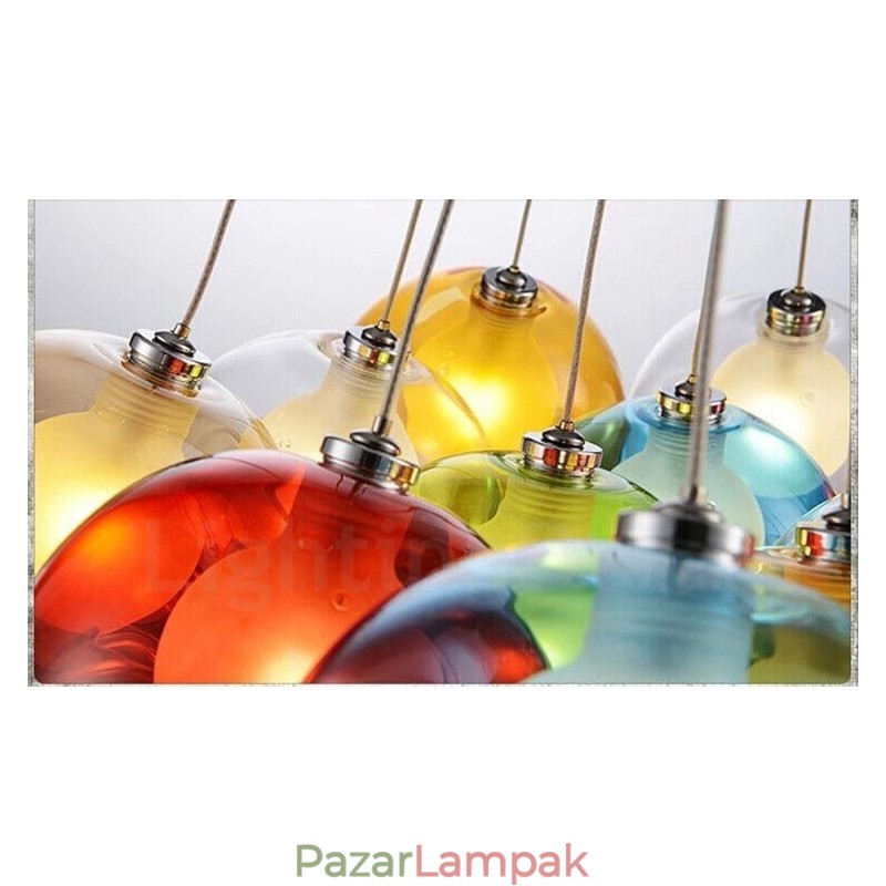 Creative The Nordic Color Restoring Ancient Ways Goldfish Bowl Glass Creative Droplight Lámpa Light (Ha több üveggolyót rendel, akkor egy függő függeszt szállítjuk) (Kérjük, válassza ki az üveggolyó mennyiségét és színét lent)