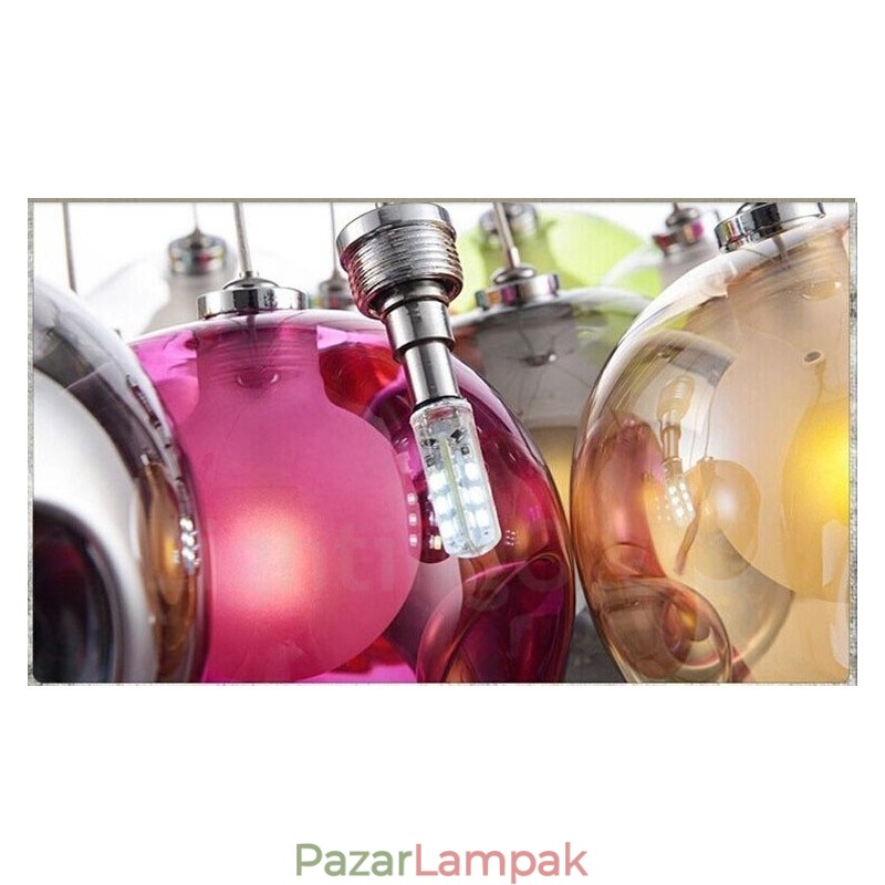 Creative The Nordic Color Restoring Ancient Ways Goldfish Bowl Glass Creative Droplight Lámpa Light (Ha több üveggolyót rendel, akkor egy függő függeszt szállítjuk) (Kérjük, válassza ki az üveggolyó mennyiségét és színét lent)