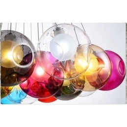 Creative The Nordic Color Restoring Ancient Ways Goldfish Bowl Glass Creative Droplight Lámpa Light (Ha több üveggolyót rendel, akkor egy függő függeszt szállítjuk) (Kérjük, válassza ki az üveggolyó mennyiségét és színét lent)