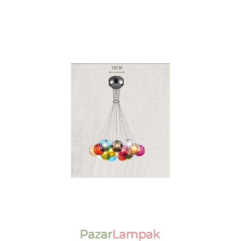 Creative The Nordic Color Restoring Ancient Ways Goldfish Bowl Glass Creative Droplight Lámpa Light (Ha több üveggolyót rendel, akkor egy függő függeszt szállítjuk) (Kérjük, válassza ki az üveggolyó mennyiségét és színét lent)