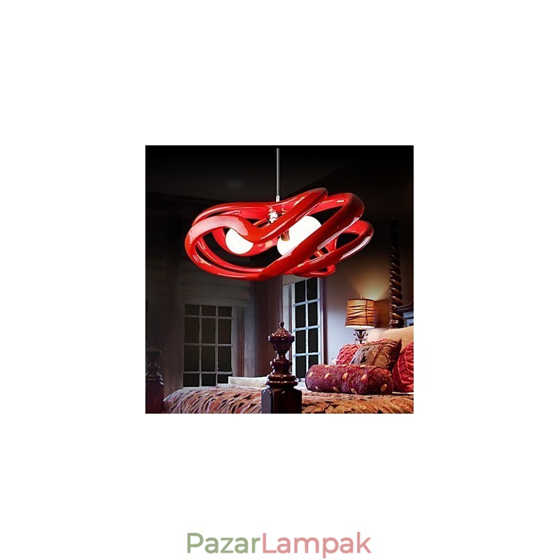 Modern, kortárs festészetű műgyanta függőlámpa