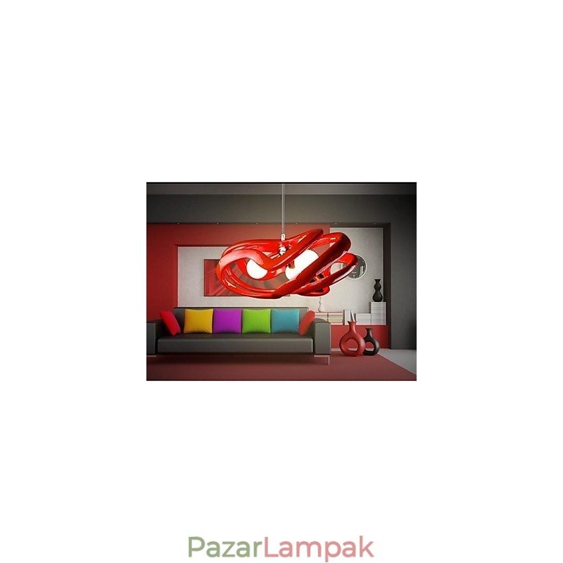 Modern, kortárs festészetű műgyanta függőlámpa