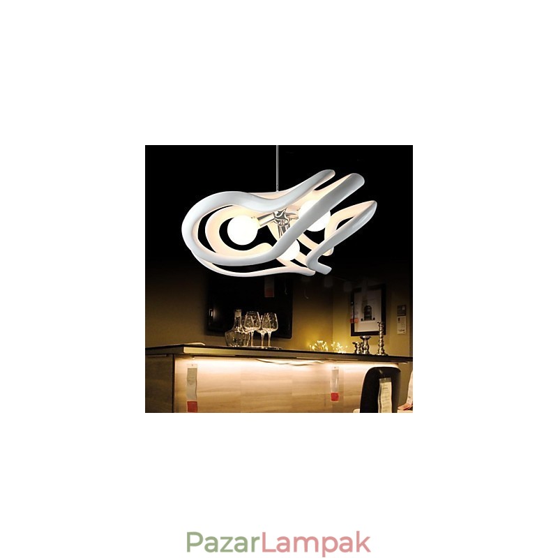 Modern, kortárs festészetű műgyanta függőlámpa