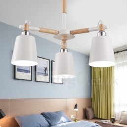 3 Light Modern kortárs fa csillár lámpa