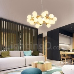 24 Light Modern modern csillár üvegárnyékoló világítással