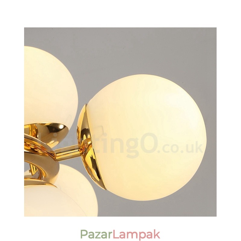 24 Light Modern modern csillár üvegárnyékoló világítással