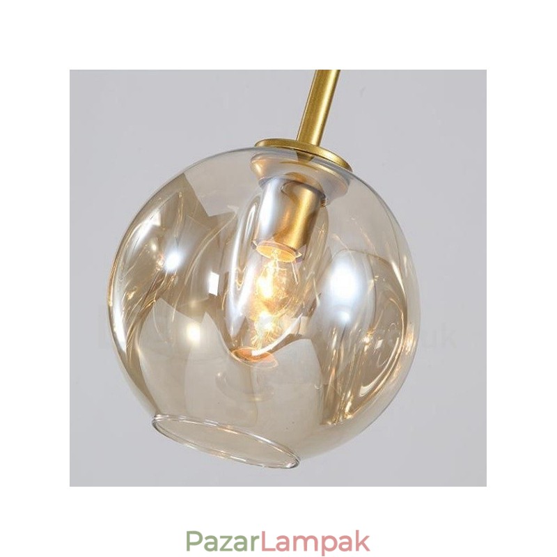 Modern, modern 7 világos csillár átlátszó üveg ernyővel és lámpával