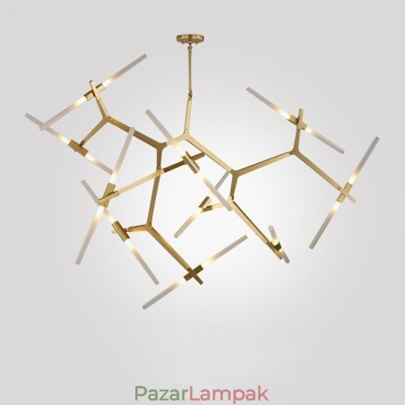 Modern, kortárs 20 fényes csillárlámpa (fekete arany) Modern, kortárs 20 fényes csillárlámpa (fekete arany)