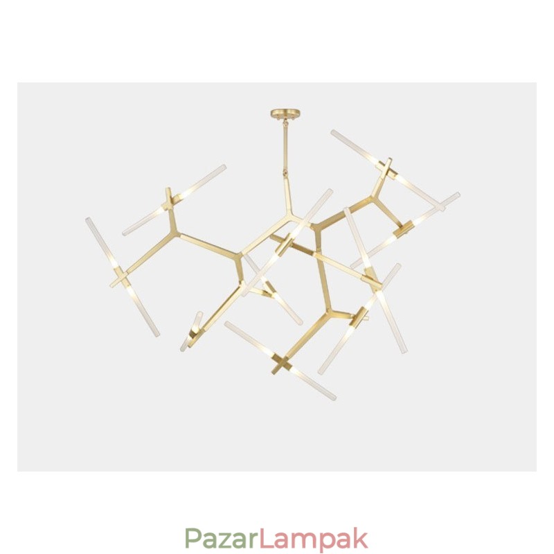 Modern, kortárs 20 fényes csillárlámpa (fekete arany)