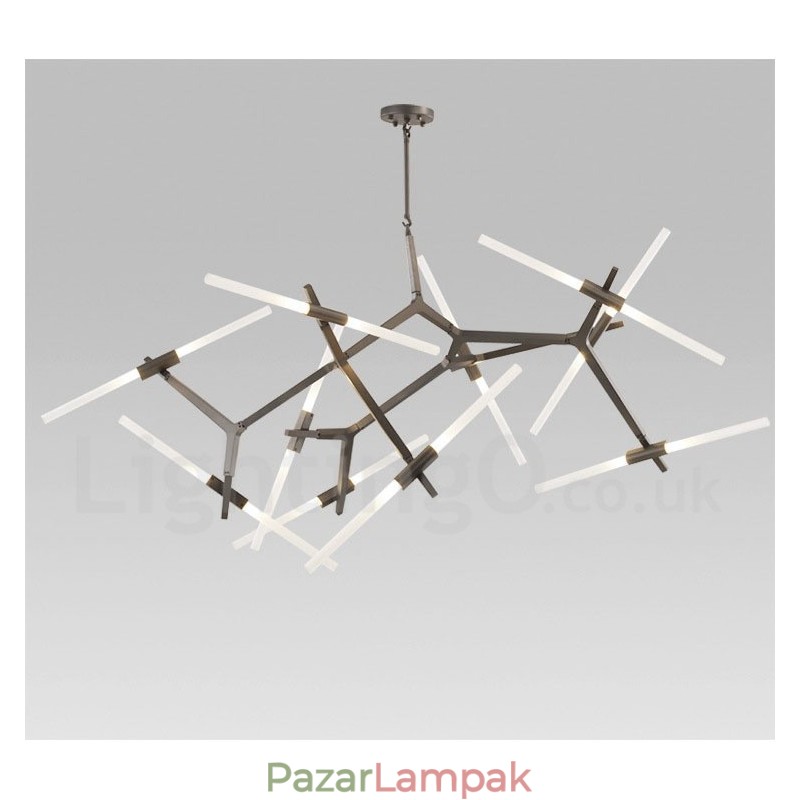 Modern, kortárs 20 fényes csillárlámpa (fekete arany)