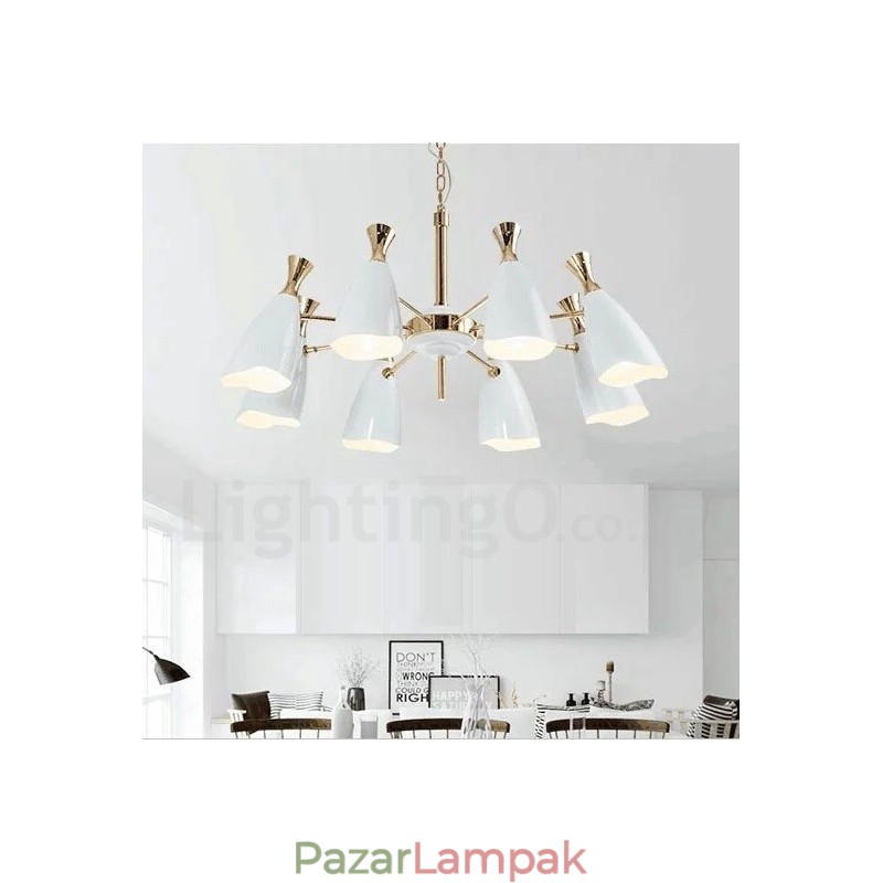 Modern, modern stílusú 8 világos csillár lámpa