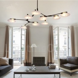 Fekete 9 Light Modern modern csillár lámpa
