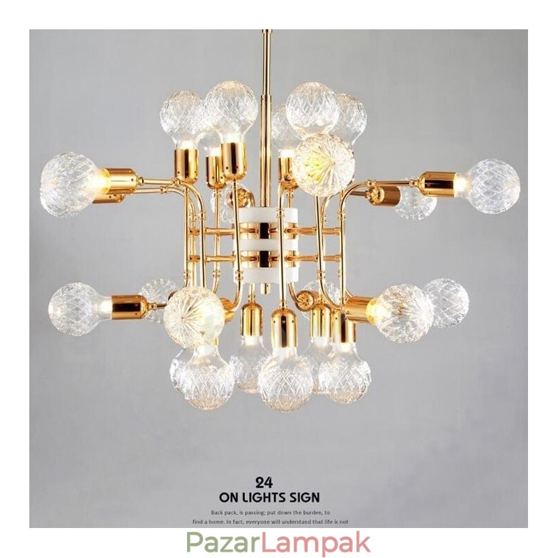 4 rétegű, modern kortárs 24 fényű csillár lámpa