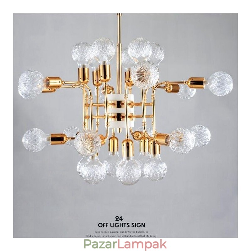 4 rétegű, modern kortárs 24 fényű csillár lámpa