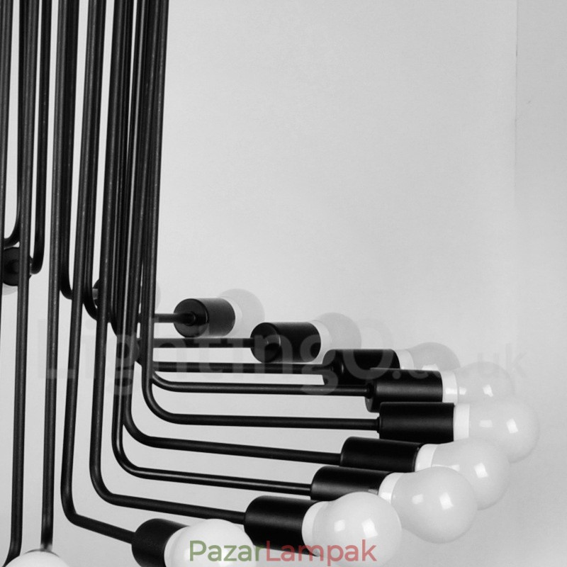 Fekete 26 Light Retro Vintage Modern modern csillár lámpa
